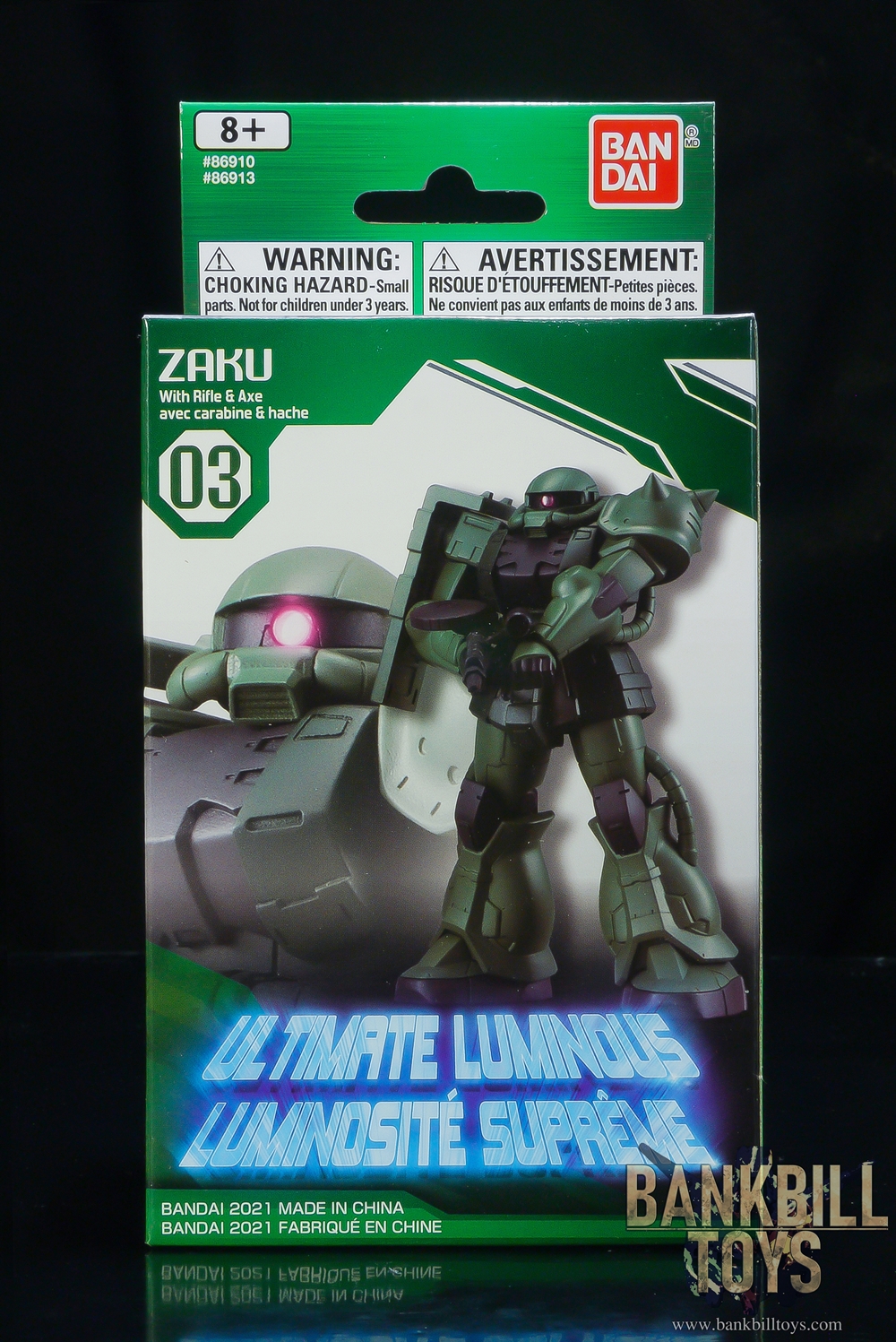 กันดั้ม Bandai America Ultimate Luminous Gundam No.03 MS-06 Zaku II with Rifle & Axe