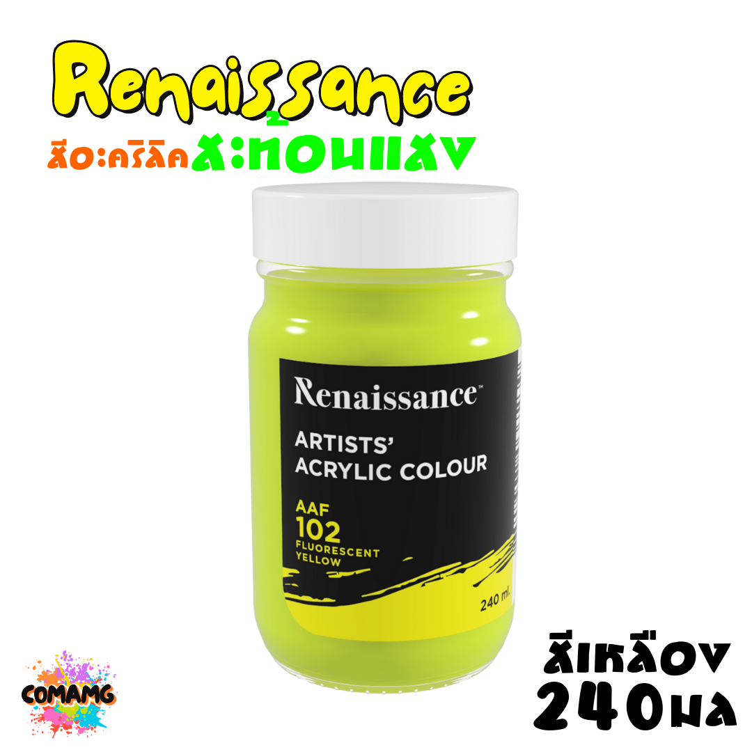 Renaissance สีอะคริลิค สะท้อนแสง ขวดใหญ่ ขนาด 240ml พร้อมส่ง