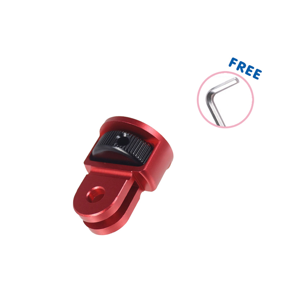 1/4 นิ้ว 360 องศา Red Black อะแดปเตอร์ขาตั้งกล้องอลูมิเนียม for GoPro / SJCAM / Xiaomi / Insta360 / action camera