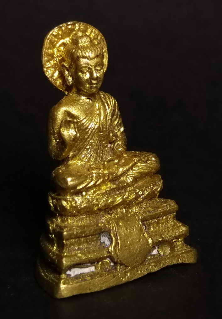 รหัสสินค้า พระกริ่ง พระหล่อ 033 รูปหล่อพระพุทธปางปฐมเทศนาเนื้อทองผสมไม่ทราบที่หล่อตัน พระรายการนี้ให้เช่าบูชาแล้ว