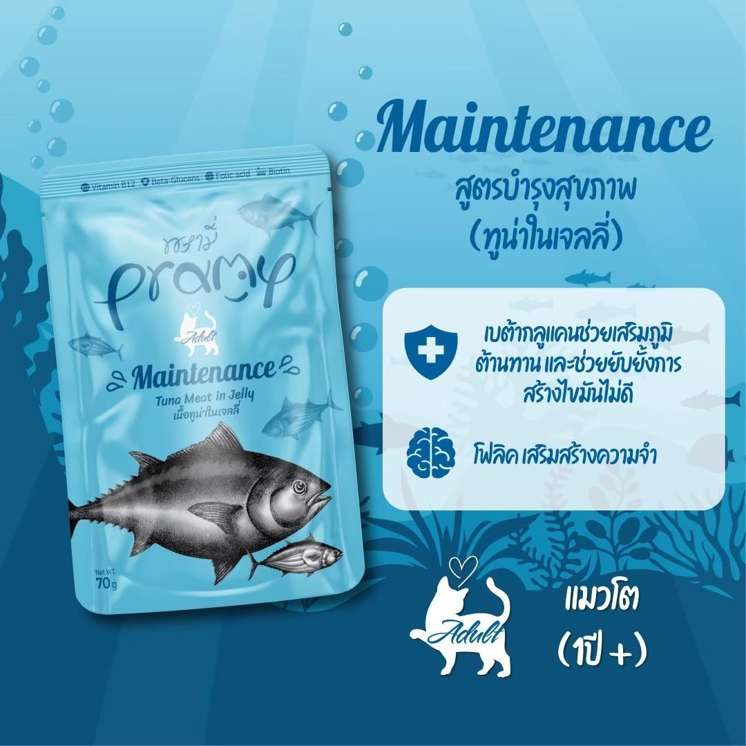 PRAMY พรามี่ อาหารเปียกแมว สูตรใหม่ ขนาด 70 กรัม (โหล 12 ซอง)
