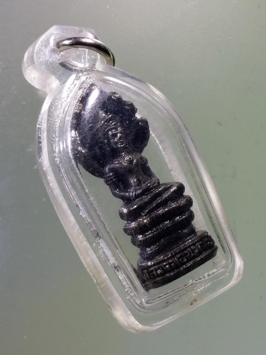 Antig Pim 149 รูปหล่อหลวงพ่อนาคปรก เลี่ยมพลาสติก มาแต่เดิม ไม่ทราบวัดที่ไหนสร้าง พระรายการนี้ให้เช่าบูชาแล้ว