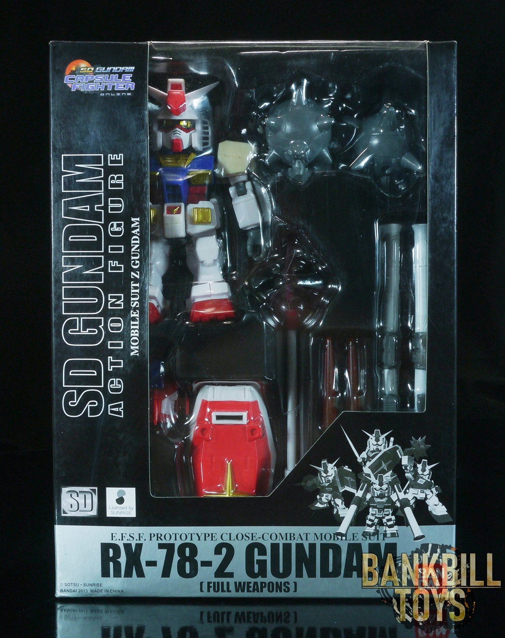 กันดั้ม Bandai SDGO SD Gundam Capsule Fighter Online SD Gundam Action Figure Mobile Suit Gundam RX-78-2 Gundam [Full Weapons]