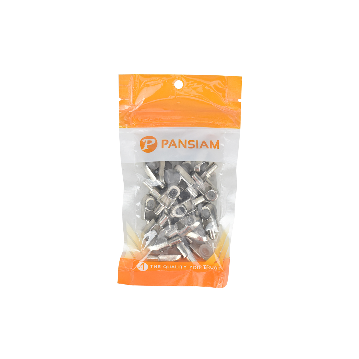 PANSIAM ปุ่มรับชั้นกระจก ซิงค์อัลลอย พร้อมปุ่มพีวีซี SS-125NI