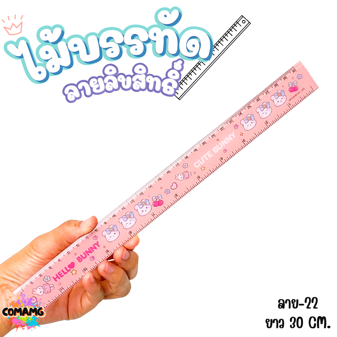 ไม้บรรทัดพลาสติก ไม้บรรทัดยาว แบบบาง แบบหนา ขนาด30ซม. ลายการ์ตูน ลิขสิทธิ์แท้100% พร้อมส่ง