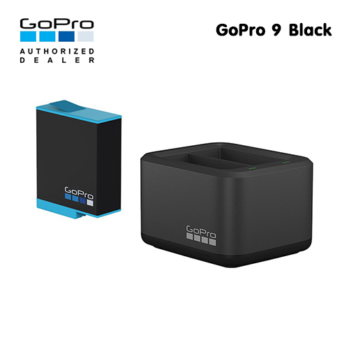 GoPro Dual Battery Charger HERO 10 / 9 Black + BATTERY แท่นชาร์จแบตเตอรี่แบบคู่ มาพร้อมแบตเตอรี่ให้อีก 1 ก้อน(แท้ประกันศูนย์)