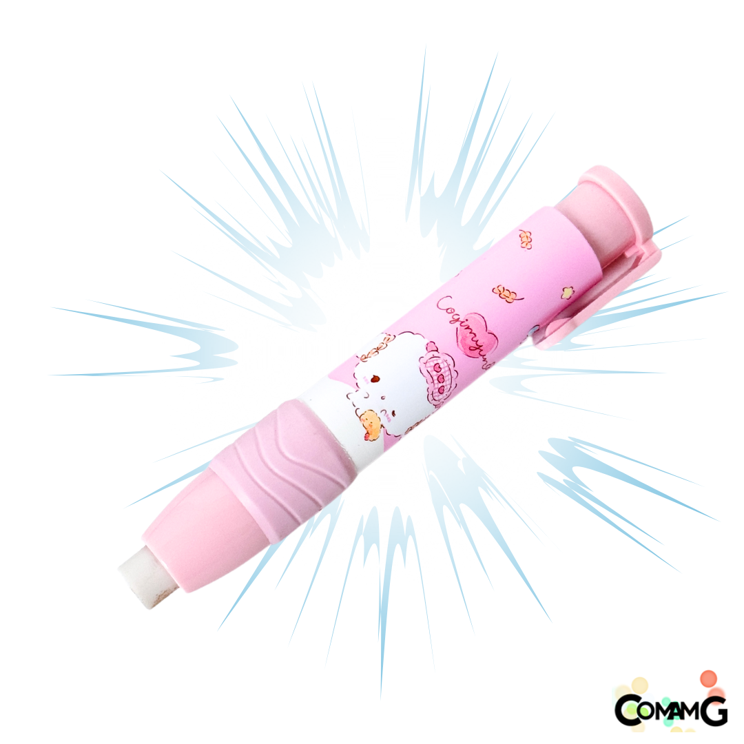 ยางลบแท่ง แบบด้ามกด ทรงดินสอด้ามยาว มียางรองนิ้ว ลายการ์ตูน พร้อมส่ง