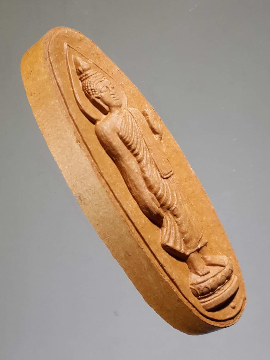 รหัสสินค้า พระไม่ทราบที่ 351 พระลีลา เนื้อดินเผา ล้อพิมพ์ 25 พุทธศตวรรษ ไม่ทราบที่