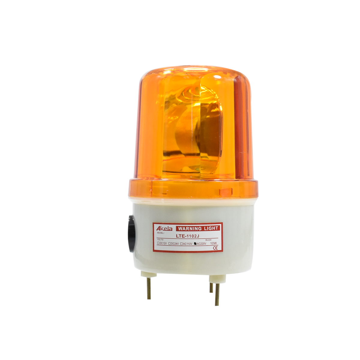 AKELA ไฟสัญญาณชนิดหมุนมีเสียง LTE-1102J 220V Y เหลือง