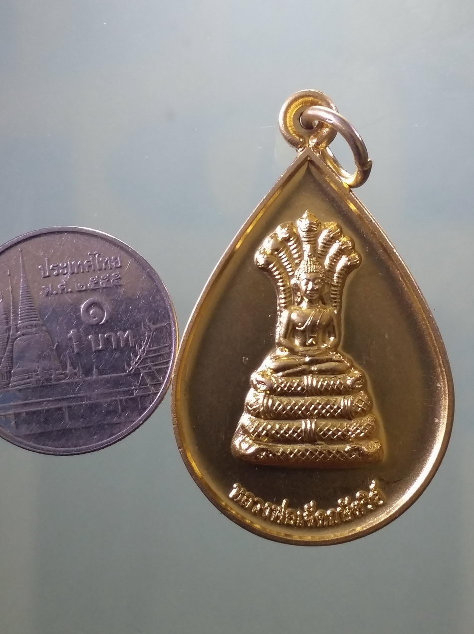 รหัสสินค้า เหรียญพระพุทธ 4143 เหรียญกะไหล่ทองพ่นทรายหลวงพ่อเจ็ดกษัตริย์ หลังหลวงปู่สอ พันธุโล รุ่น 1 สร้างปี 2555