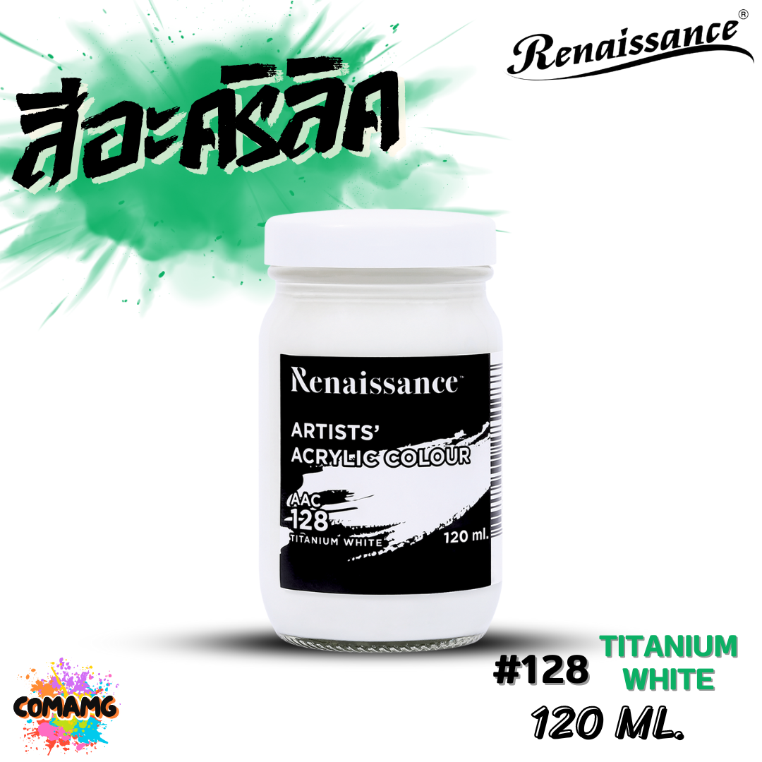 Renaissance สีอะคริลิค Artists acrylic color กันน้ำ แบบขวด ขนาด 120มล มี 5สี พร้อมส่ง