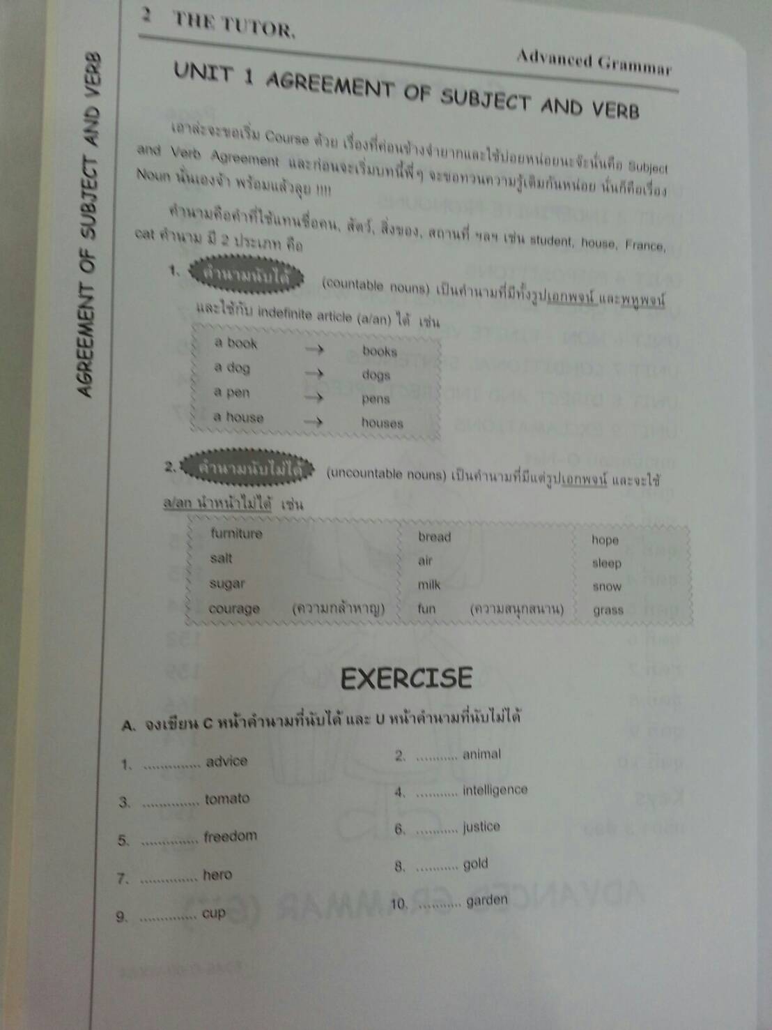 หนังสือเตรียมสอบ English Advanced Grammar ของ The tutor
