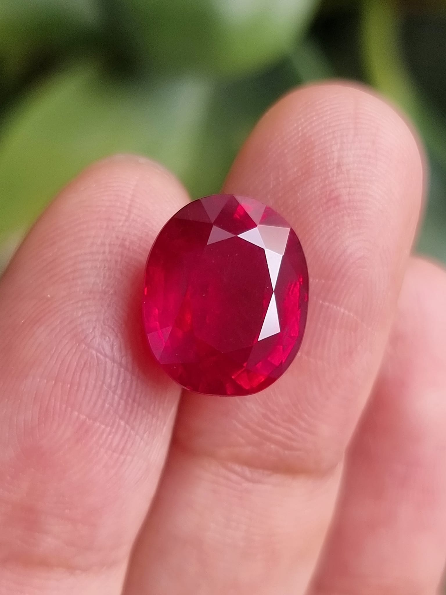 10.65กะรัต พลอยทับทิม เผาใหม่ทรงไข่