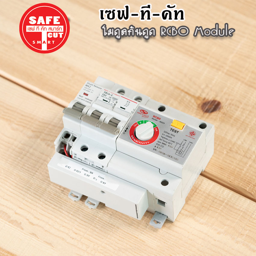 โมดูลกันดูด Safe T Cut เมนกันดูด RCBO MODULE สำหรับตู้เซฟทีคัท