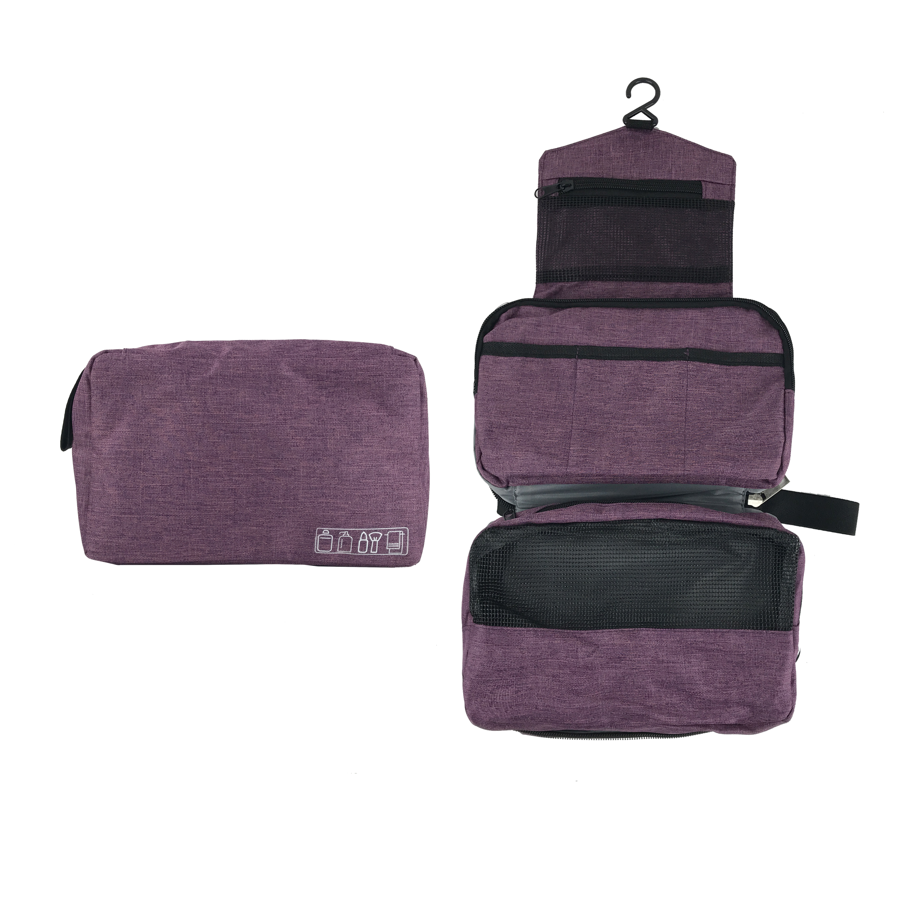 กระเป๋าจัดระเบียบพรีเมี่ยม ใส่อุปกรณ์อาบน้ำ พับเก็บได้ 3 ชั้น