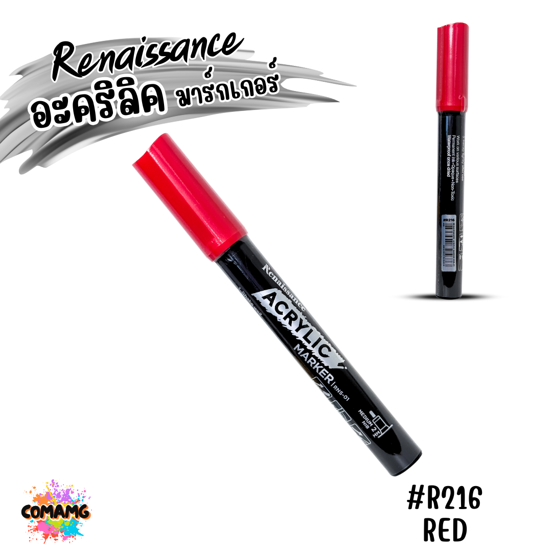 Renaissance ปากกามาร์คเกอร์ อะคริลิค มี 10สี ให้เลือก พร้อมส่ง ออกบิลได้
