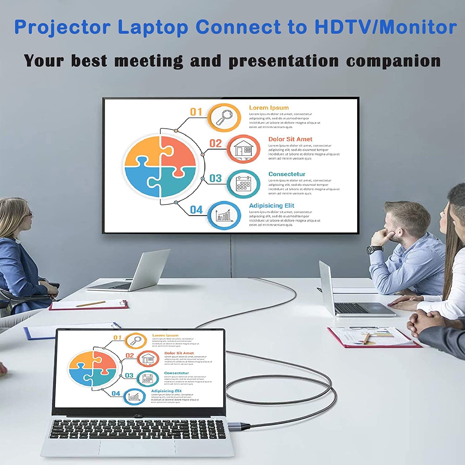 Dope DP-6226 สาย Type C to HDMI 8K ต่อมือถือขึ้นจอ ทีวี macbook notebook สายยาว 1.8เมตร