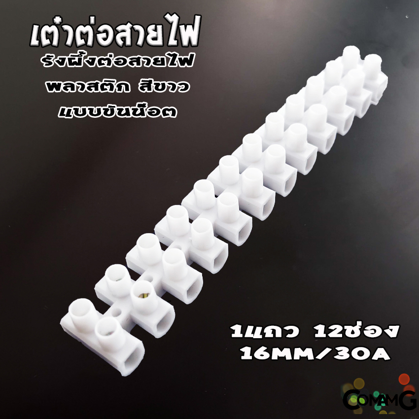 เต๋าต่อสายไฟ เต๋าต่อสาย เทอร์มินอล รังผึ้งต่อสายไฟ สีขาว 12ช่อง เบอร์2.5-16mm 3A-30A