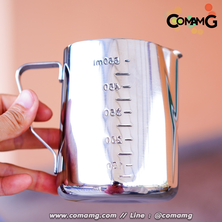 เหยือกตีฟองนมสแตนเลส 350ml/550ml พิชเชอร์ ถ้วยตีฟองนม สแตนเลส Stainless Milk Pitcher