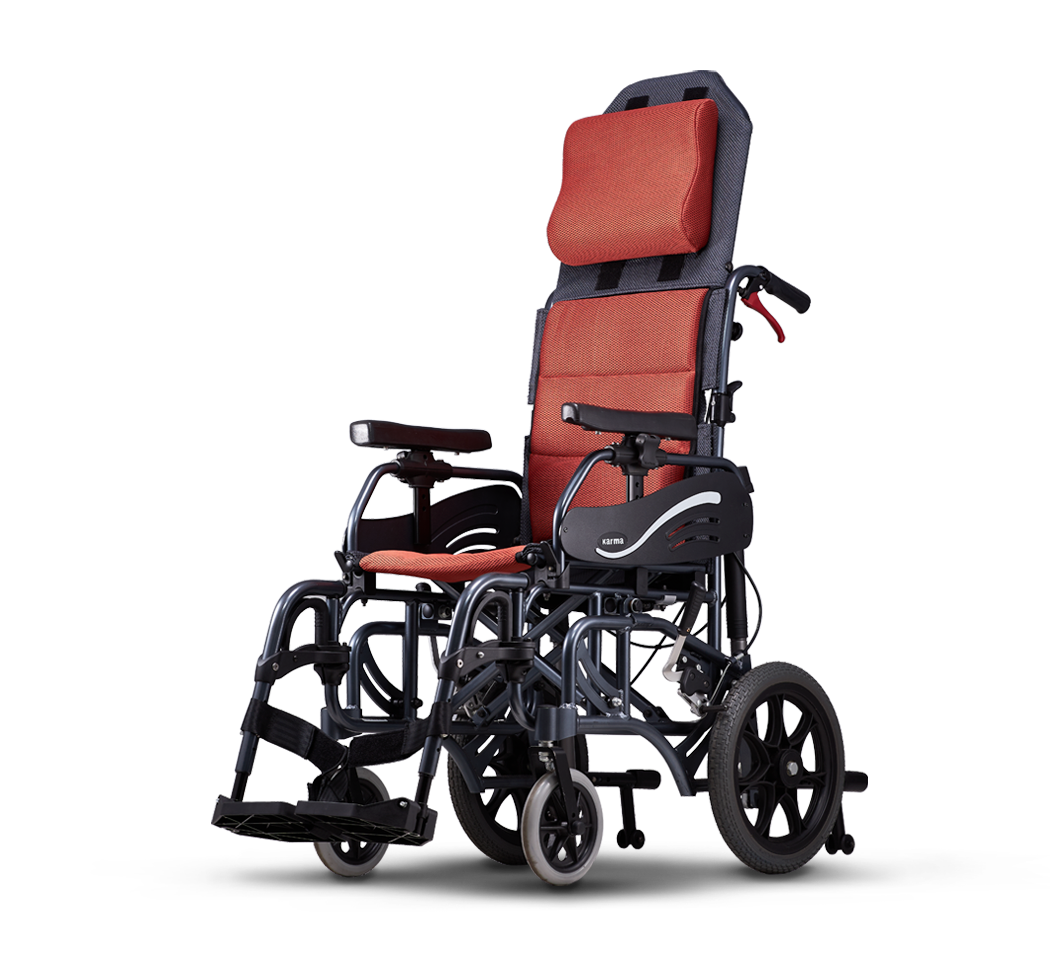 รถเข็นปรับเอนนอน อลูมินัมอัลลอยด์ KARMA รุ่น VIP 515 ( WheelChair KARMA VIP 515) ช่วยกระจายแรงกดทับขณะนั่ง แถมสายคาดรัดลำตัวกันตกจากวีลแชร์ ของแท้ รับประกันศูนย์ไทย 5 ปี