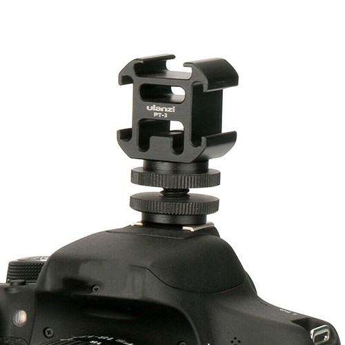 Ulanzi PT-3S Triple Cold Shoe Mount ตัวจับ 3 ทาง ต่อกับกล้อง ไม้เซลฟี่, ขาตั้ง, ขาตั้งกล้อง For Canon Nikon DSLR Camera
