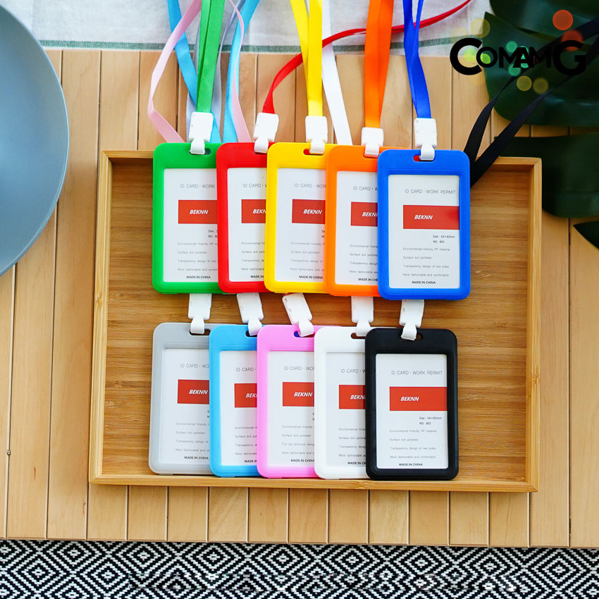 ที่ใส่บัตร (แพ็ค10ชิ้น) แบบสายห้อยคอ กรอบบัตร ใส่บัตร บัตรคล้องคอ บัตรพนักงาน ป้ายชื่อ แนวนอนและแนวตั้ง