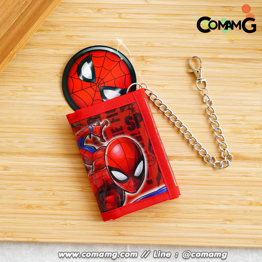 กระเป๋าสตางค์เด็กผู้ชาย รุ่น3พับ+มีโซ่ ลายการ์ตูน ลิขสิทธิ์แท้