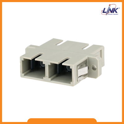UF-0066 SC Fiber Optic Duplex Adapter, Multi-mode, Phosphor Bronze Sleeve, PBT Housing