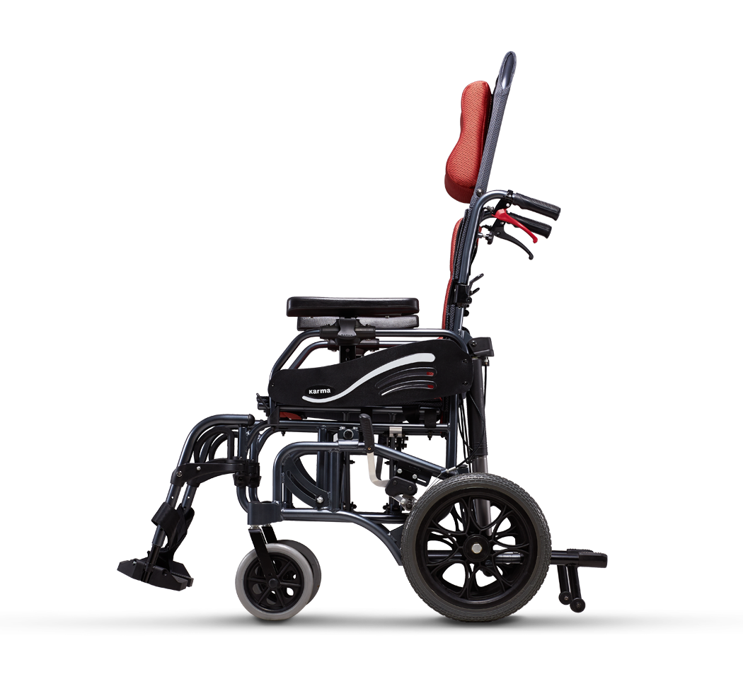 รถเข็นปรับเอน อลูมินัมอัลลอยด์ KARMA รุ่น VIP 515 (WheelChair KARMA VIP 515) ช่วยกระจายแรงกดทับขณะนั่ง แถมสายคาดรัดลำตัวกันตกจากวีลแชร์ ของแท้ รับประกันศูนย์ไทย 5 ปี