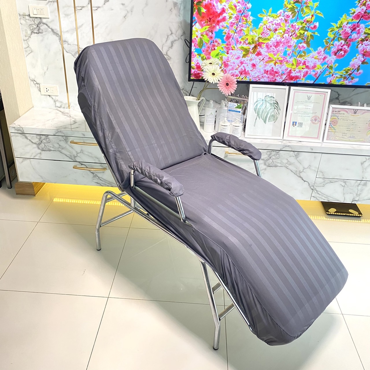 ผ้าปูเตียงทรีทเม้น(K) ผ้าคลุมเตียงนวดหน้า ผ้าปูเตียงคลีนิก ผ้าปูเตียงทำหน้า เตียงกลไก(60*165cm)