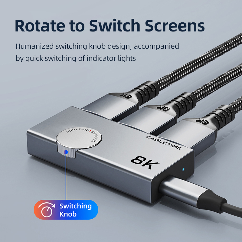 CABLETIME 2-in-1 HDMI 2.1 SWITCH