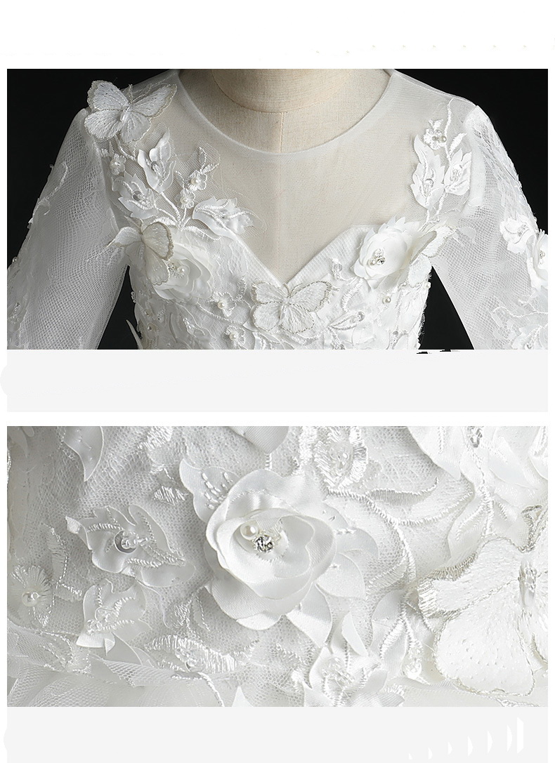 Gd32681 พร้อมส่งชุดเดรสออกงานเด็กสีขาว