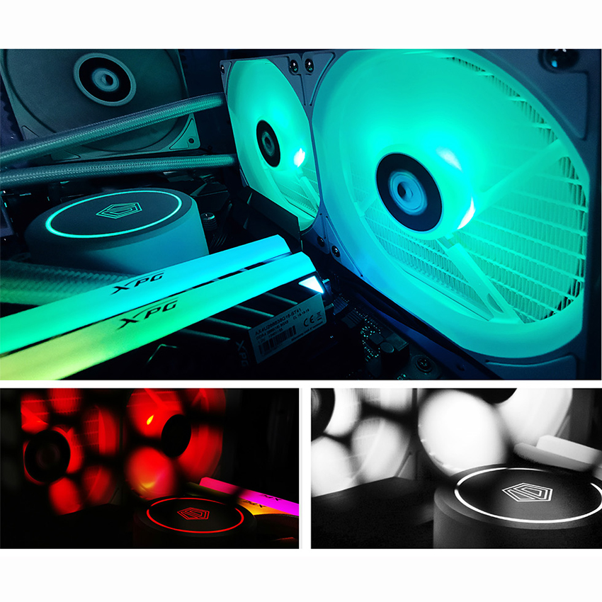 ชุดน้ำ ID-COOLING AURAFLOW X 240 Snow สีขาว ชุดน้ำระบายความร้อนCPU 2ตอน