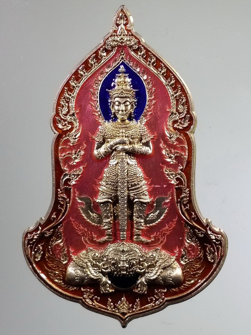 รหัสสินค้า พระมีกล่อง 2186 เหรียญท้าวเวสสุวรรณ หน้าเทวดา รุ่นเศรษฐีรวยทันใจ ๒ หลวงพ่อพัฒน์ วัดห้วยด้วน อำเภอหนองบัว จังหวัดนครสวรรค์ เนื้อทองแดงอาบเงินลงยา จัดสร้าง 300 เหรียญ หมายเลข ๑๔๖ โค๊ตเลเซอร์ พระรายการนี้ให้เช่าบูชาแล้ว