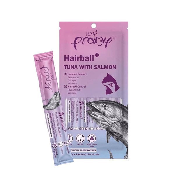 [1ซองมี4แท่ง] Pramy พรามี่ สมูทตี้ แมวเลีย เนื้อปลาทูน่าและเนื้อไก่แท้ ขนาด 14g