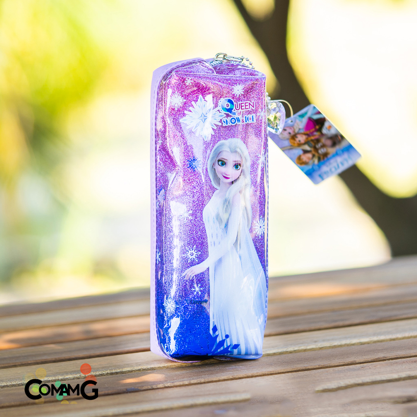 กระเป๋าดินสอเอลซ่า&อันนา หนังแก้วกากเพรช ทรงลูกเต๋าเล็ก