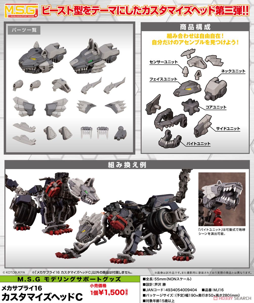 เปิดรับPreorder #มัดจำ 50 บาทMecha Supply 16 Customize Head C (Plastic model)