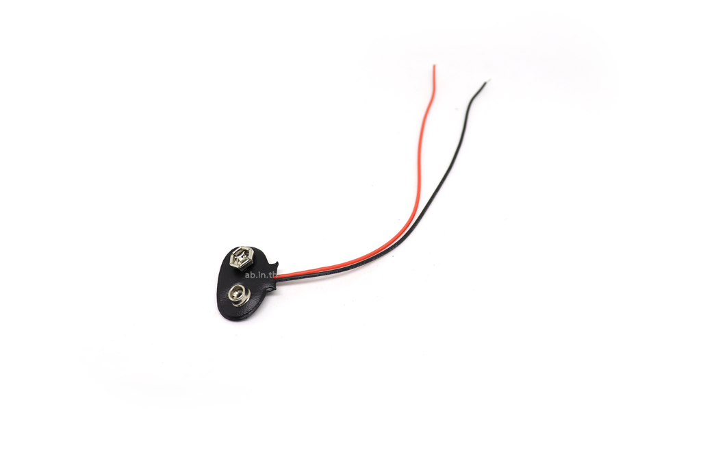 ขั้วถ่าน 9V พร้อมสายไฟ (ออกกลาง)