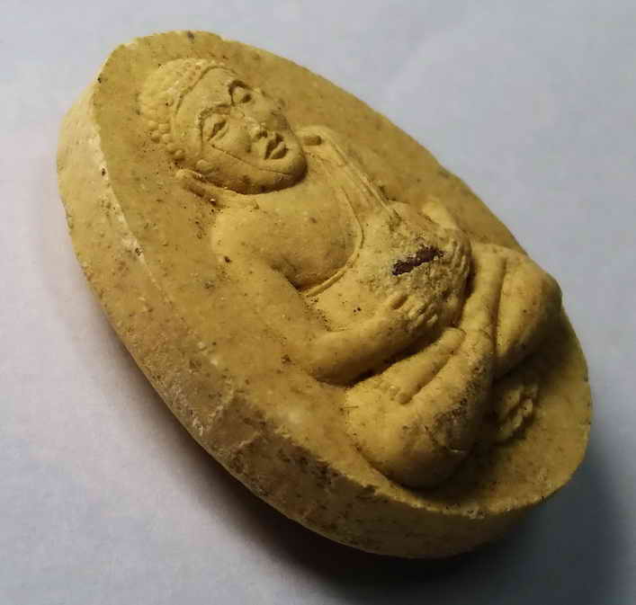 รหัสสินค้า พระเนื้อดิน เนื้อผง เนื้อว่าน 235 พระสังกัจจายน์เนื้อผงฝังข้าวสารหิน วัดพุทธนิมิต สร้างปี 2539 ที่ระลึกปีกาญจนาภิเษก