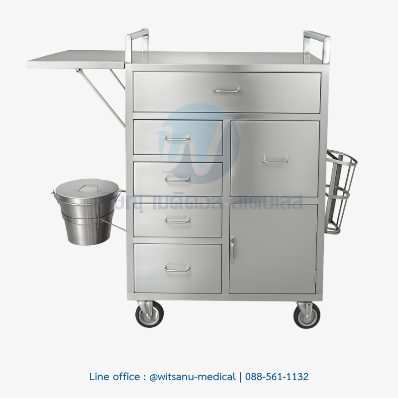 รถเข็นเครื่องมือ 6 ลิ้นชัก 1 ประตู พร้อมบอร์ด CPR