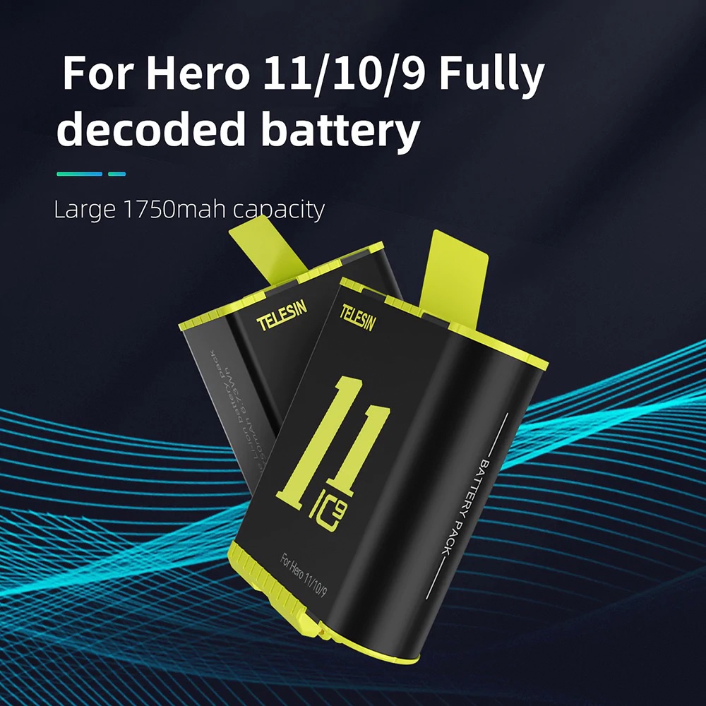 GoPro 11 / 10 / 9 Telesin Battery แบตเตอรี่ โกโปร 11 / 10 / 9 แบตกล้อง แบต โกโปร Battery อุปกรณ์เสริมโกโปร