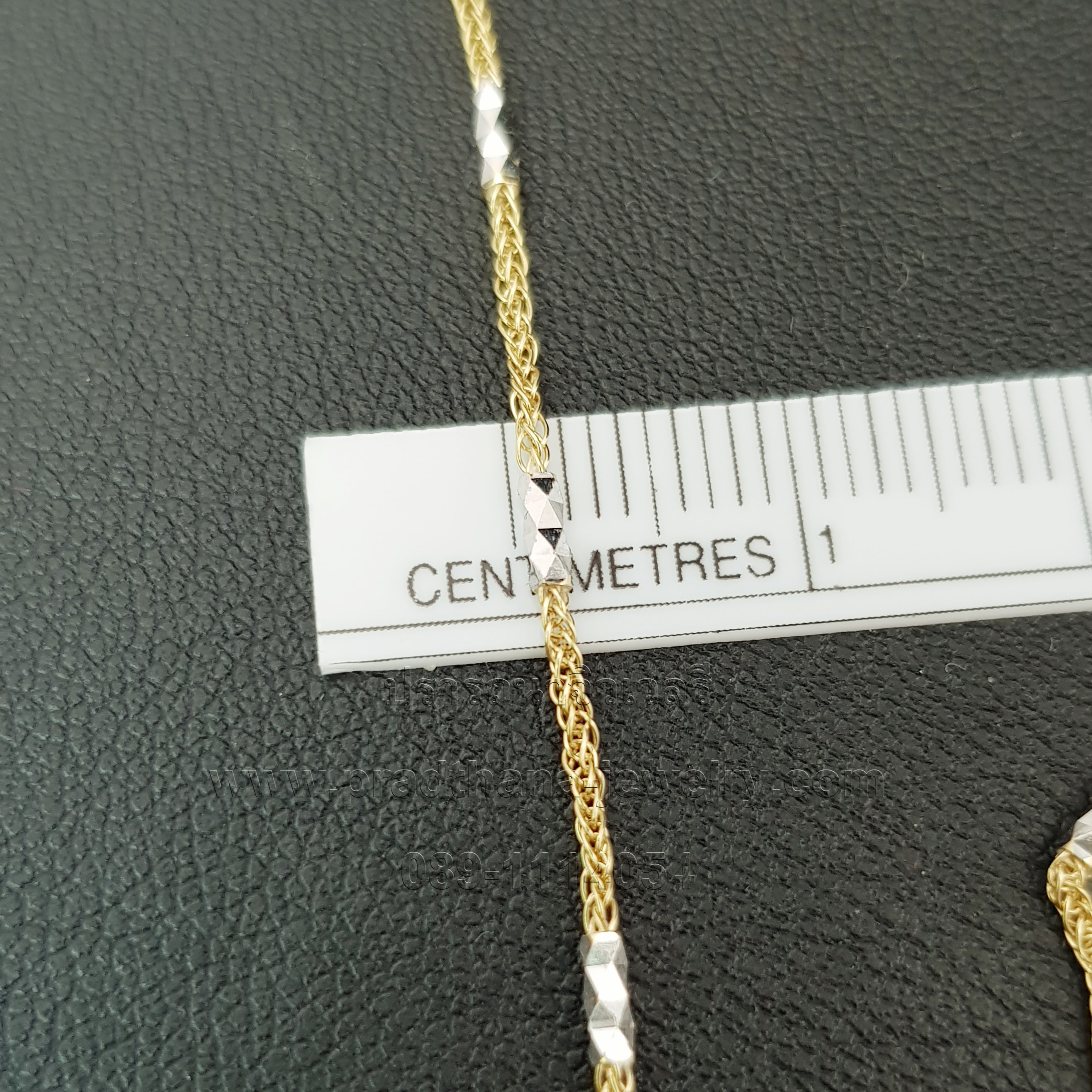 สร้อยคอโซ่ทองสลับแท่งทองตัดลาย