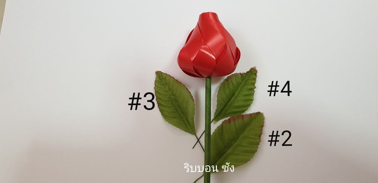 ใบเบอร์4 ใบผ้า ใบกุหลาบ ใบไม้ตกแต่ง ใบไม้ปลอม