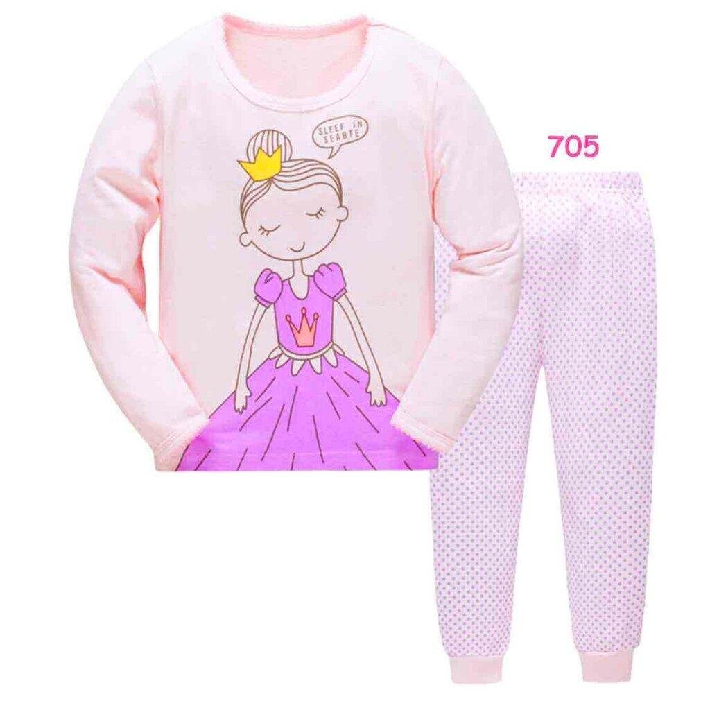 HUG-1 ชุดนอนเด็กผู้หญิงแขนยาวขายาวสีชมพูน่ารัก มีขนาด 1-7 ขวบ
