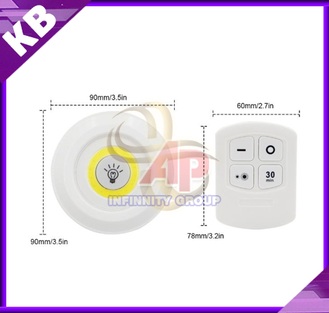 ไฟติดผนัง ไฟLEDติดผนังพร้อมรีโมต โคมไฟติดผนังไร้สาย COB LED light with remote control Set 1 ชิ้น