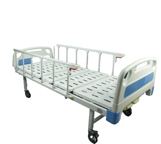 เตียงผู้ป่วยมือหมุน 2 ไกร์ หัว-ท้าย ABS ราวสไลด์ (Manual Hospital Bed) + แถมพิเศษ ฟูกที่นอน 4 ตอน