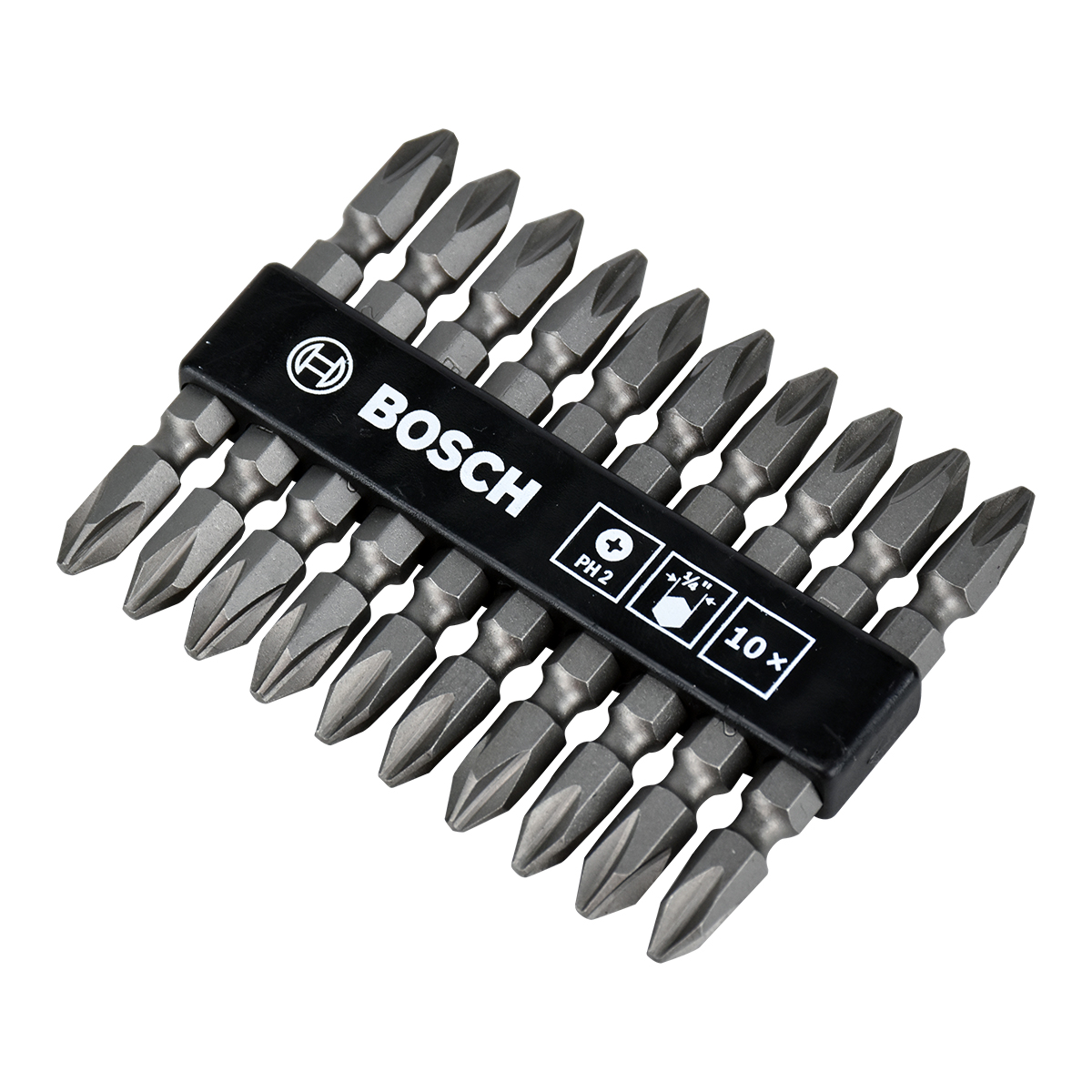 BOSCH ดอกไขควง สีเทา PH 2-65มม. (10ชิ้น/แพค) [2608521039]