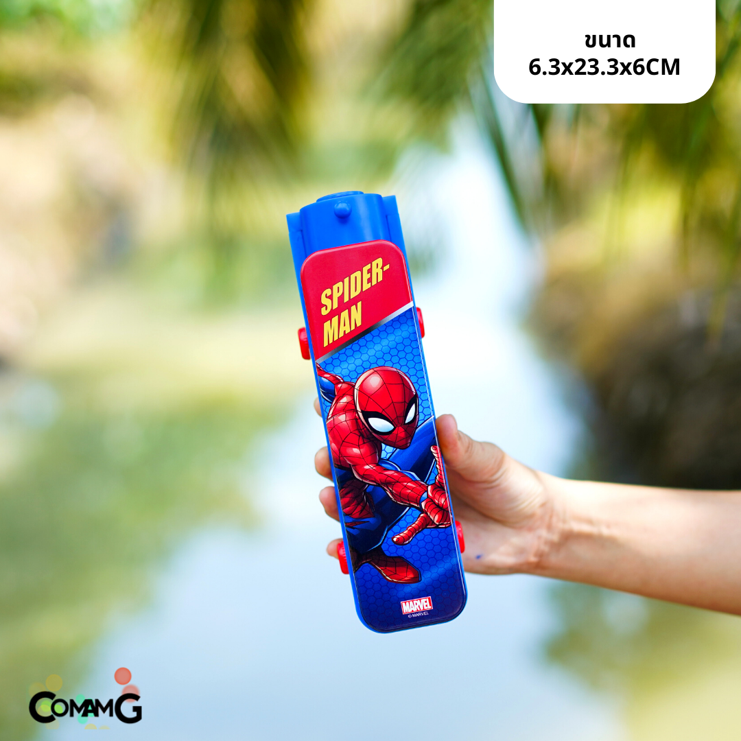 กล่องดินสอเหล็ก ทรงรถไฟ เปิดได้2ชั้น มีกบเหลาในตัว ลายฮีโร่ พร้อมส่ง