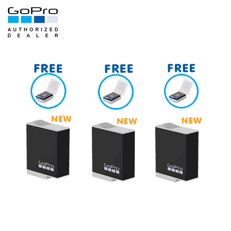 [รุ่นใหม่] GoPro 11 / 10 / 9 Enduro Battery x 3 แบตเตอรี่เสริม ประกันศูนย์ ทนทานต่อการใช้งานในที่หนาวเย็นหรือร้อนได้ดี