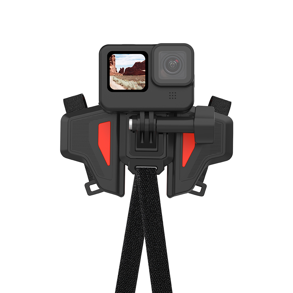 Telesin Motorcycle Helmet Chin Stand Mount Holder สายรัดคาง ที่ยึดติดหมวกกันน็อค สายรัดคางหมวกกันน็อค for GoPro / Phone